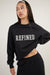 Refined graphic lettering sweatshirt in black — main image