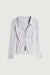 Ribbed ruched front top in opal gray — main image
