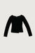 Textured long sleeve top in black — main image
