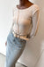 Textured long sleeve top in oatmeal — main image