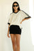 Oversized contrast trim v-neck t-shirt in birch — main image