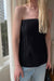 Pleated tube top in black — main image