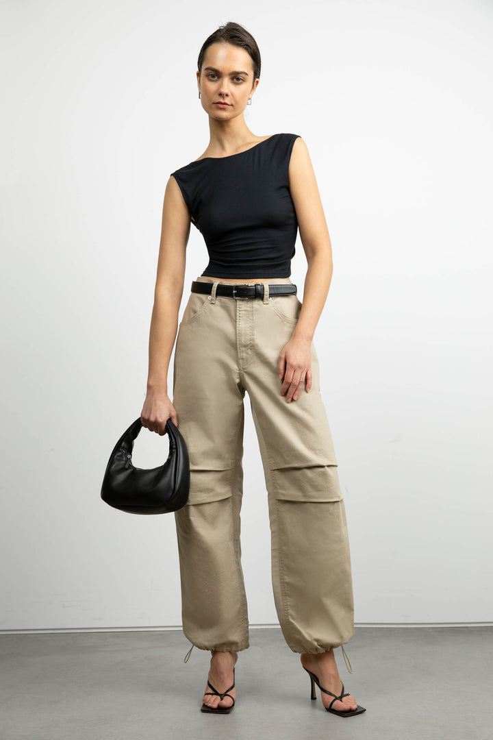 OPEN BACK KNIT TOP in Black — alternate angle
