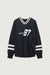 Varsity graphic jersey sweatshirt in black birch — main image