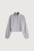Cropped quarter zip sweatshirt in opal gray — main image