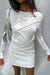 Long sleeve top with abstract stitching in white — main image