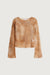 Gradient open-knit top in caramel — main image
