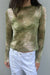 Gradient open-knit top in olive — main image