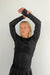 Long sleeve mesh top in black — main image