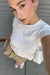 Crinkled texture tshirt in white — main image