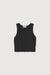 Patterned crop top in black — main image