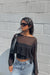 Crochet style top in black — main image