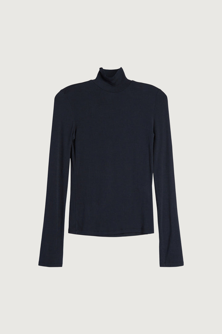 TURTLENECK LONG SLEEVE TOP in Black — alternate angle