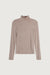 Turtleneck long sleeve top in taupe grey — main image