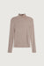 Turtleneck long sleeve top in taupe grey — main image