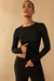 Crewneck long sleeve top in black — main image