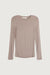 Crewneck long sleeve top in taupe grey — main image