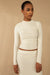 Exposed seam mockneck top in whisper white — main image