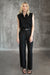 Sleeveless oversized knit shirt in black — main image