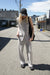 Sleeveless oversized knit shirt in vapor blue — main image