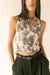 Cropped tank with cutout in seashell print — main image