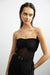 Dotted mesh tube top in black — main image