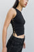 Tank top with side tie in black — main image