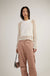 Long sleeve mesh sweater in white — main image