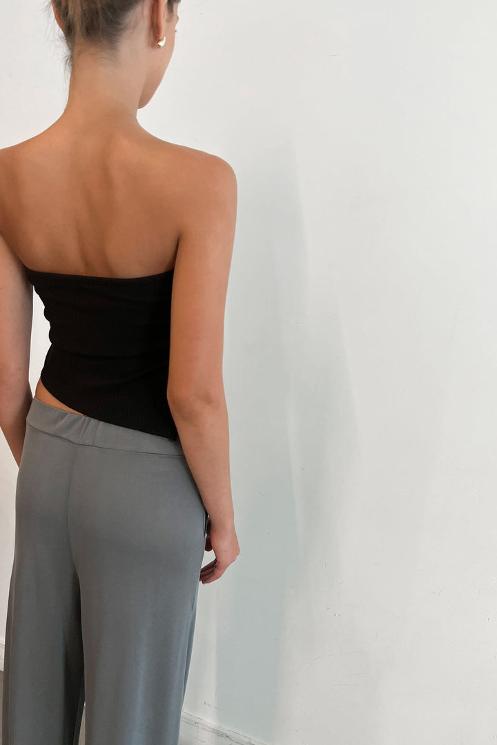 ASYMMETRICAL TUBE TOP in Black — alternate angle