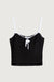 Knit tank top with contrast trim in black — main image