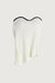 Contrast trim asymmetrical tube top in ivory — main image