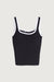 Contrast trim cropped tank in black — main image