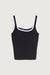 Contrast trim cropped tank in black — main image