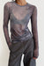 Gradient sheer top in charcoal — main image