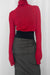 Cropped turtleneck top in red — main image