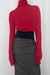 Cropped turtleneck top in red — main image