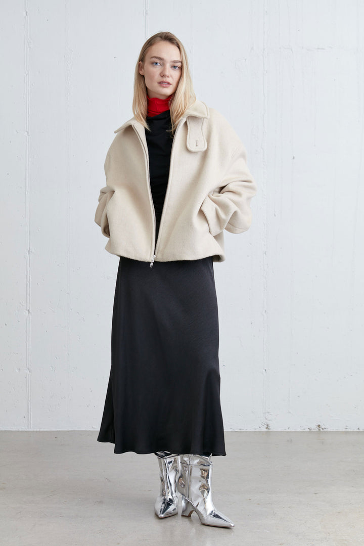 CROPPED TURTLENECK TOP in Red — alternate angle