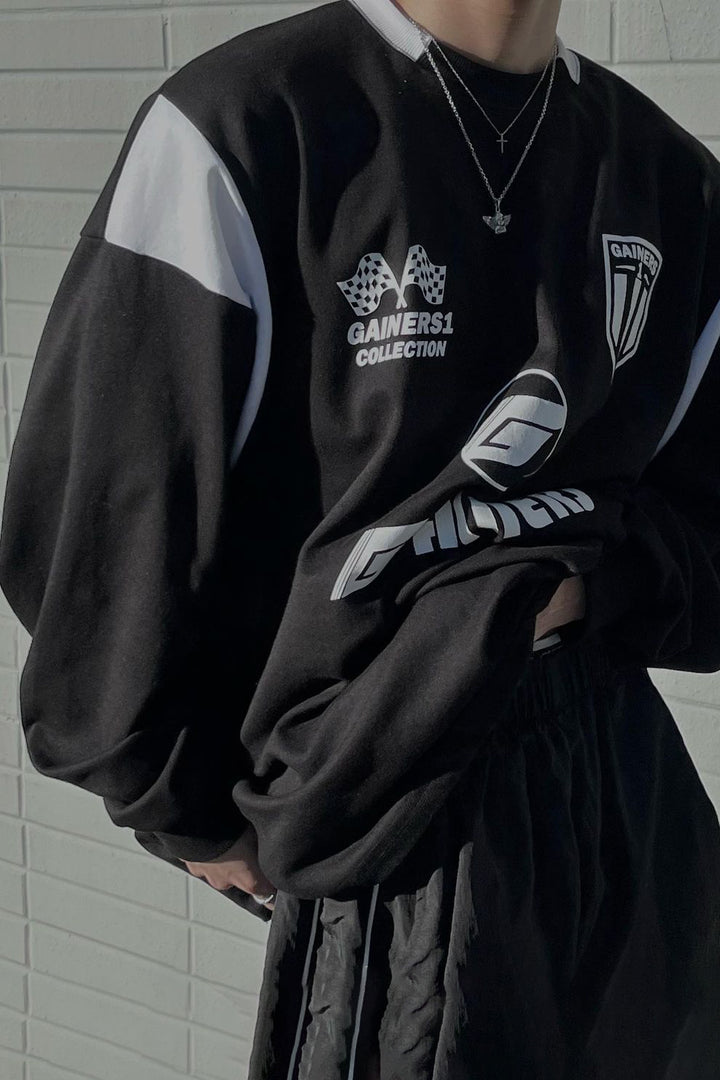 GAINERS CREWNECK JERSEY in Black — alternate angle