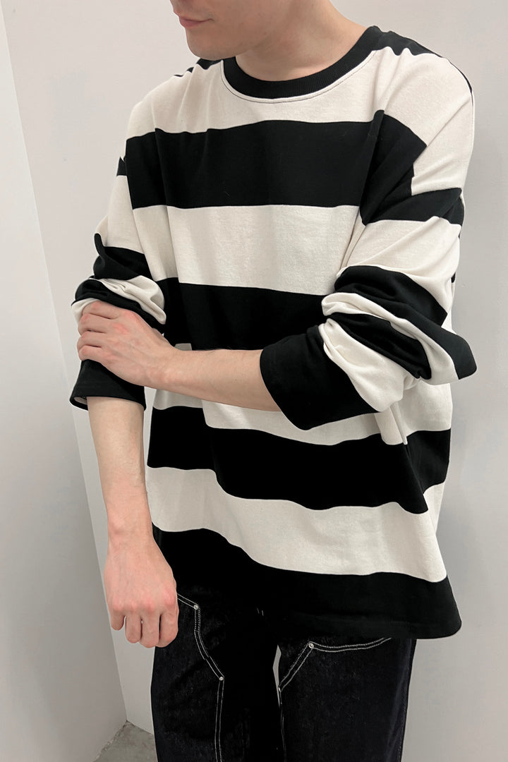 OVERSIZED STRIPED TOP in Ivory — alternate angle