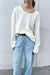 Oversized ribbed top in ivory — main image