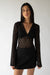 Lace long sleeve top in black — main image