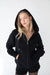 Oversized zip-up hoodie in black — main image