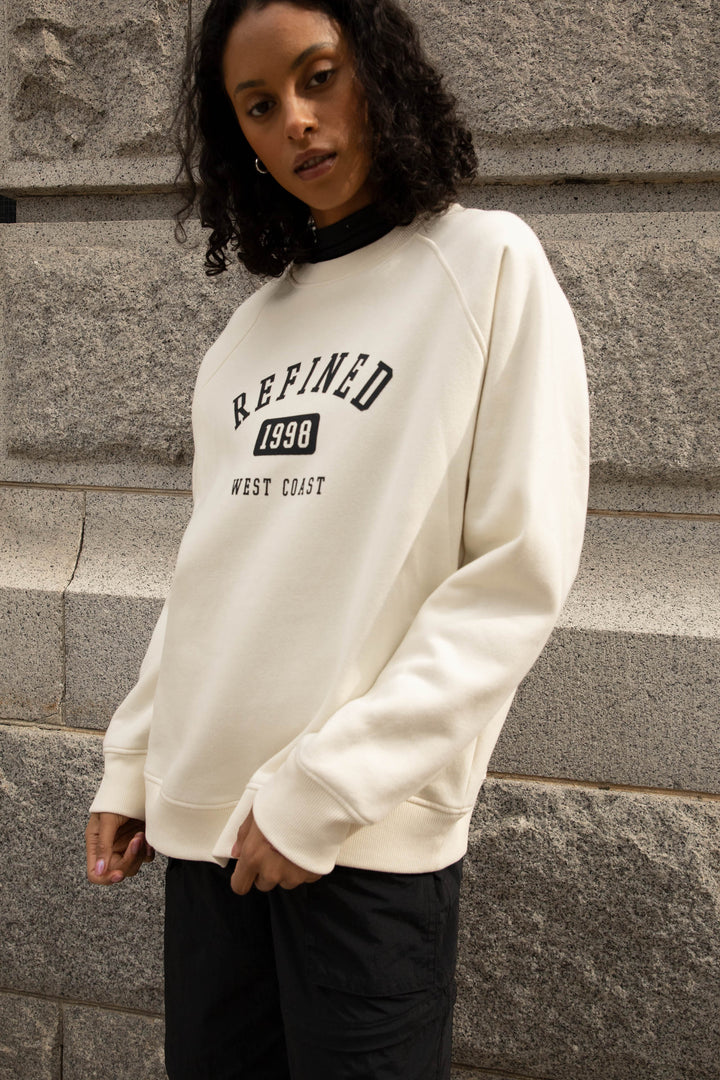 "REFINED" GRAPHIC SWEATSHIRT in Cream — alternate angle