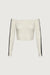 Off the shoulder top with side detail in cream — main image