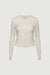 Fitted zip-up hoodie in cream — main image
