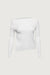 Off the shoulder knit top in white — main image