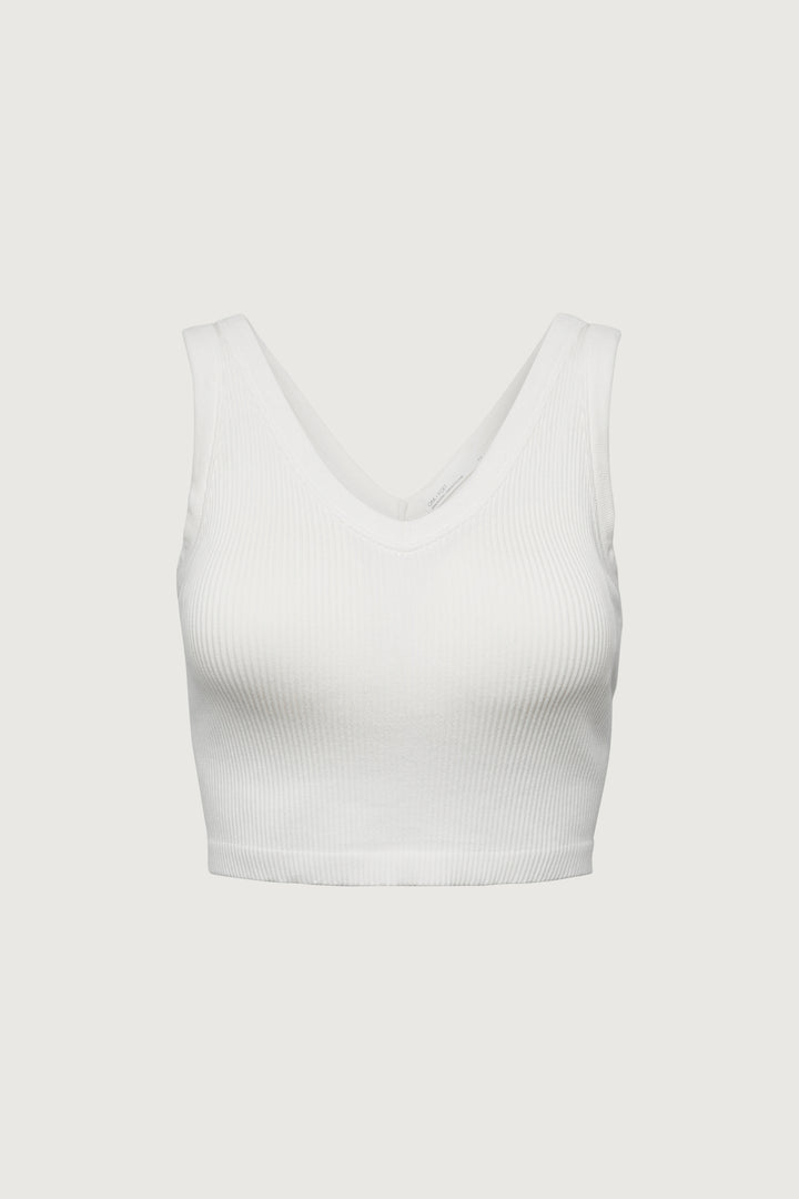 BUILT-IN BRA TANK TOP in White — alternate angle