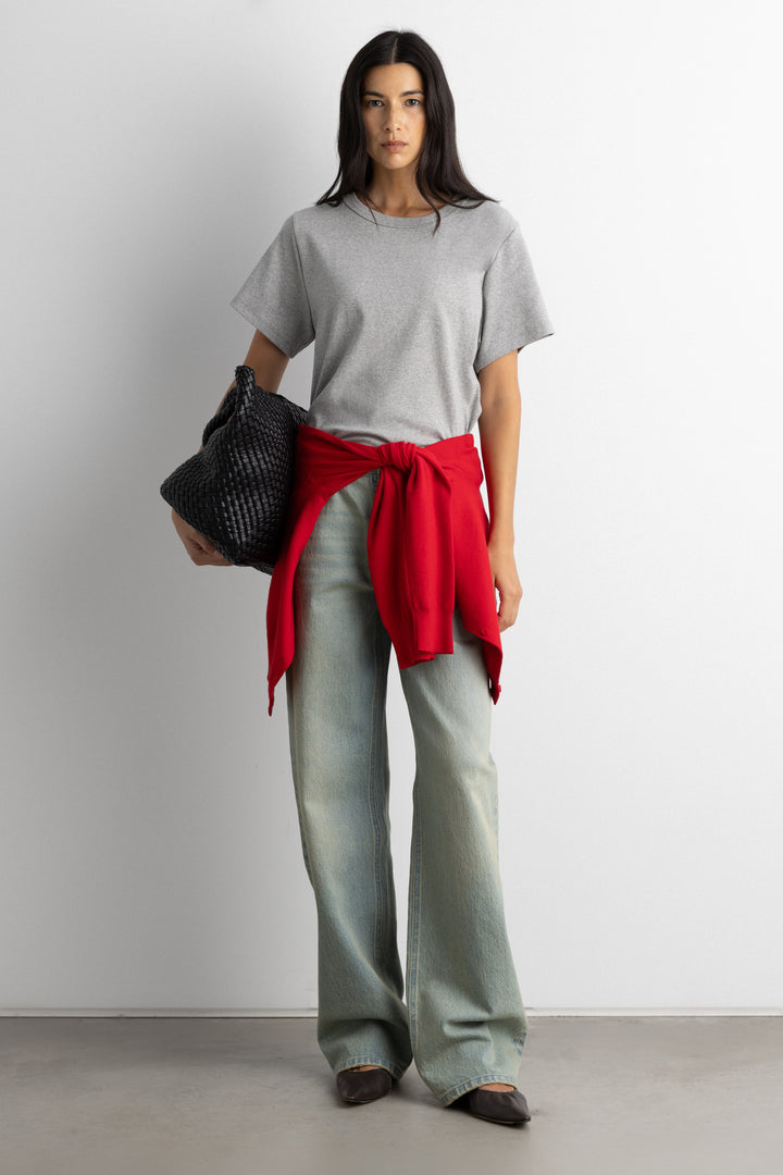 MIDWEIGHT CREWNECK T-SHIRT in MEDIUM GREY — alternate angle