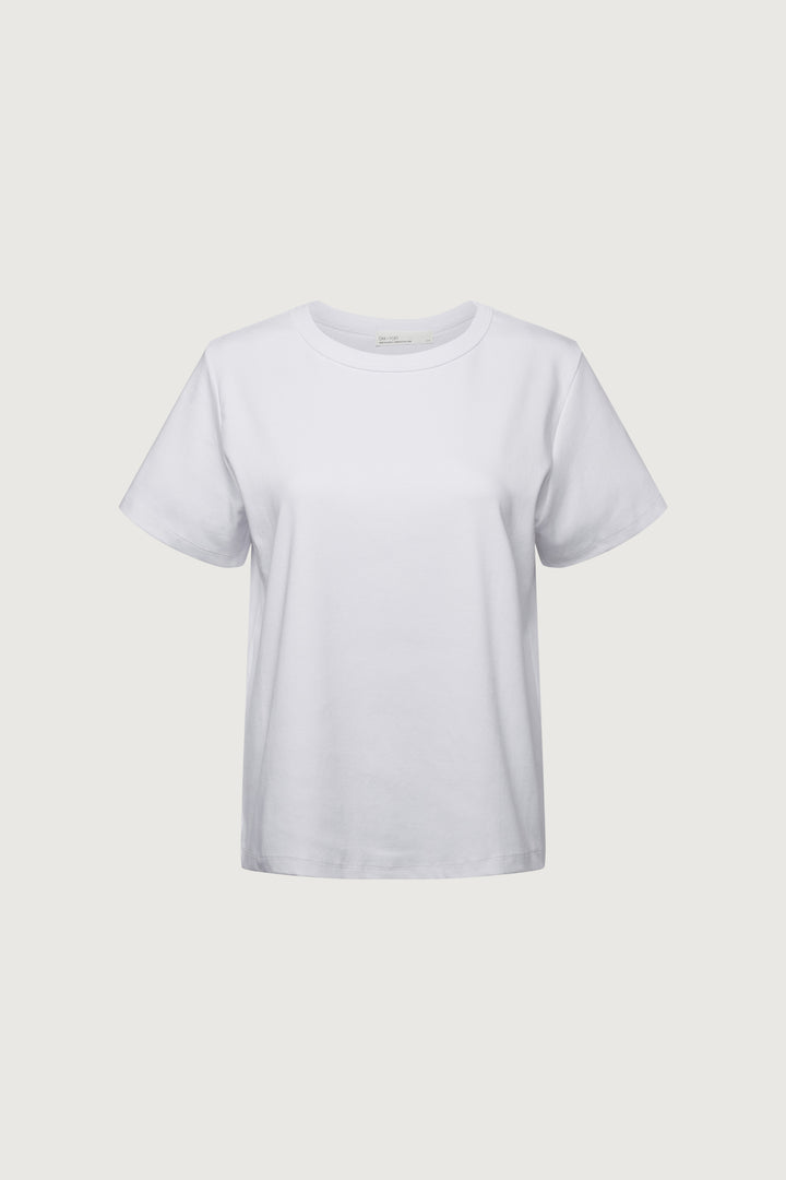 MIDWEIGHT COTTON CREWNECK T-SHIRT in White — alternate angle