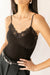 Padded tank with lace detail in black — main image